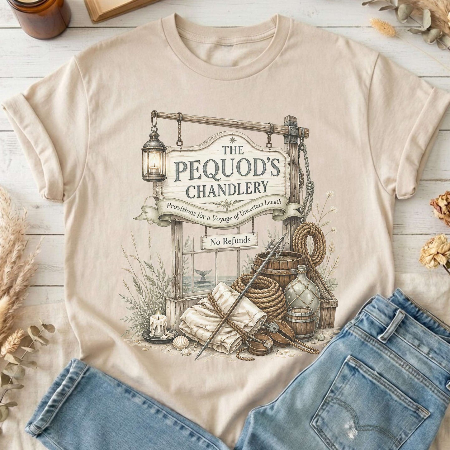 The Pequod's Chandlery Moby-Dick Literary T-Shirt