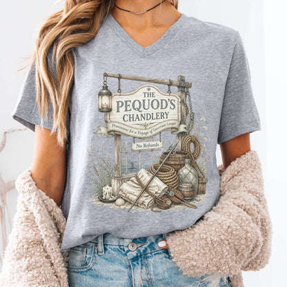 The Pequod's Chandlery Moby-Dick Literary V-Neck