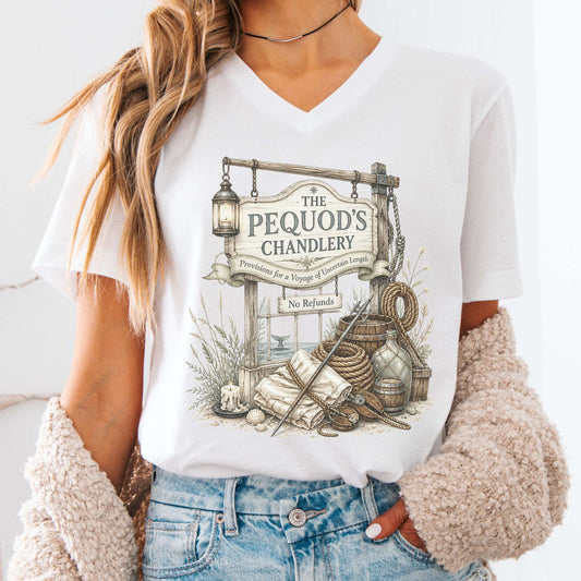 The Pequod's Chandlery Moby-Dick Literary V-Neck