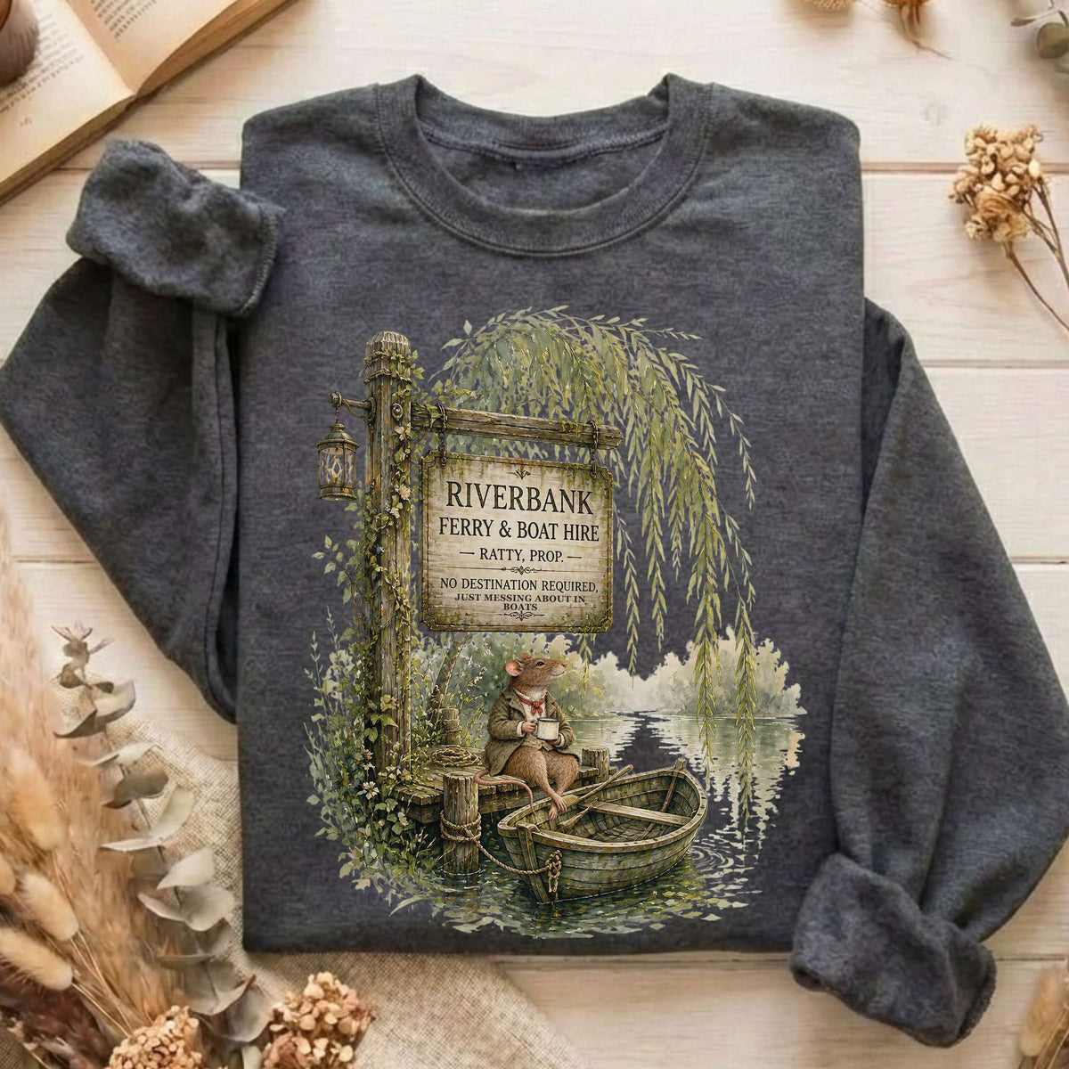Riverbank Ferry and Boat Hire Wind in the Willows Sweatshirt