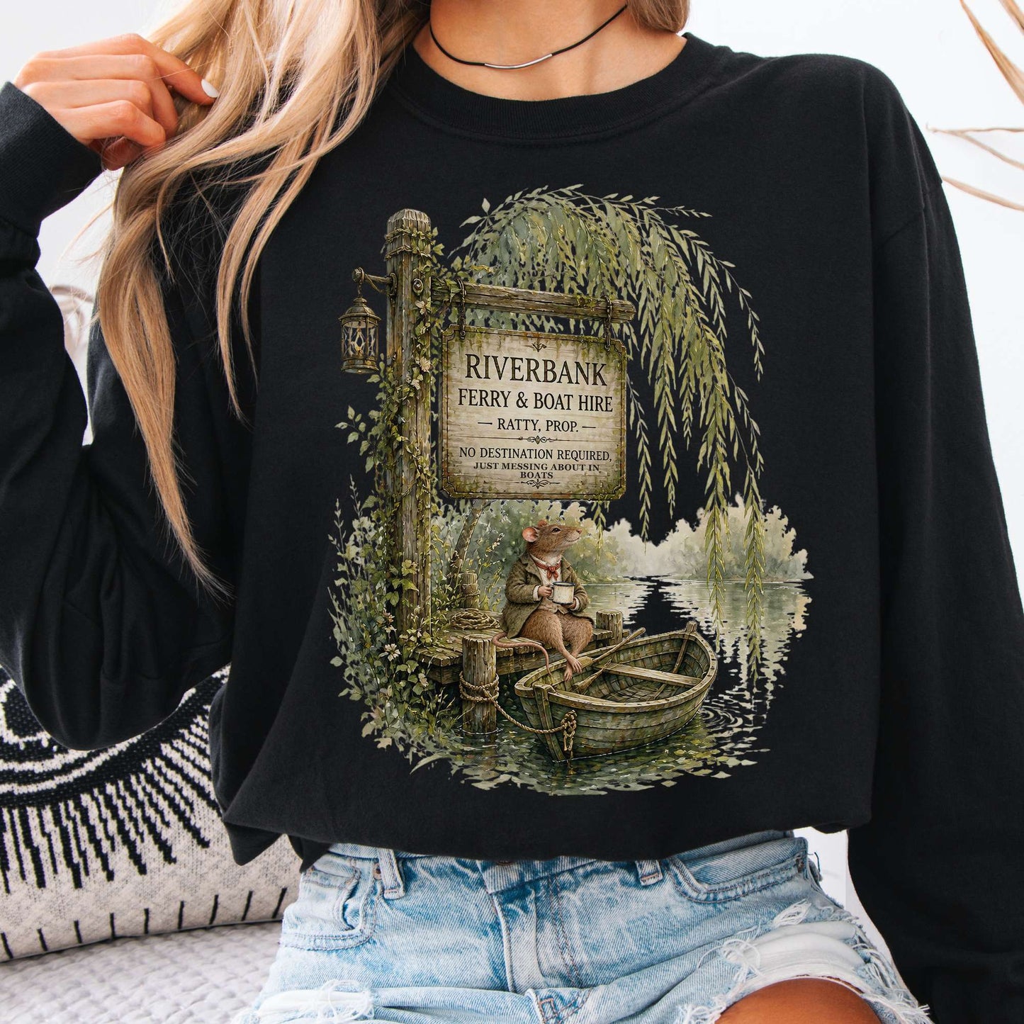 Riverbank Ferry and Boat Hire Wind in the Willows Long Sleeve