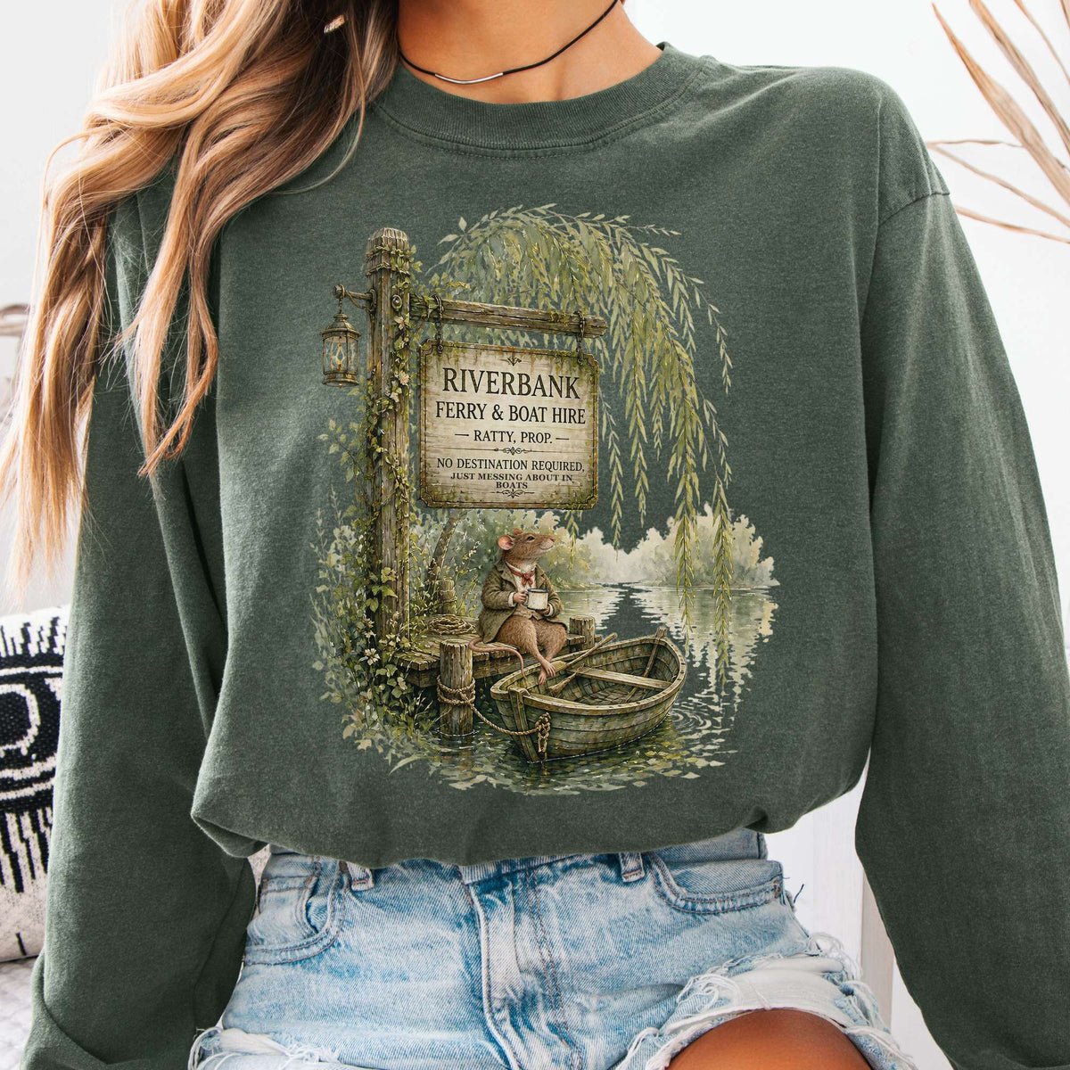 Riverbank Ferry and Boat Hire Wind in the Willows Long Sleeve