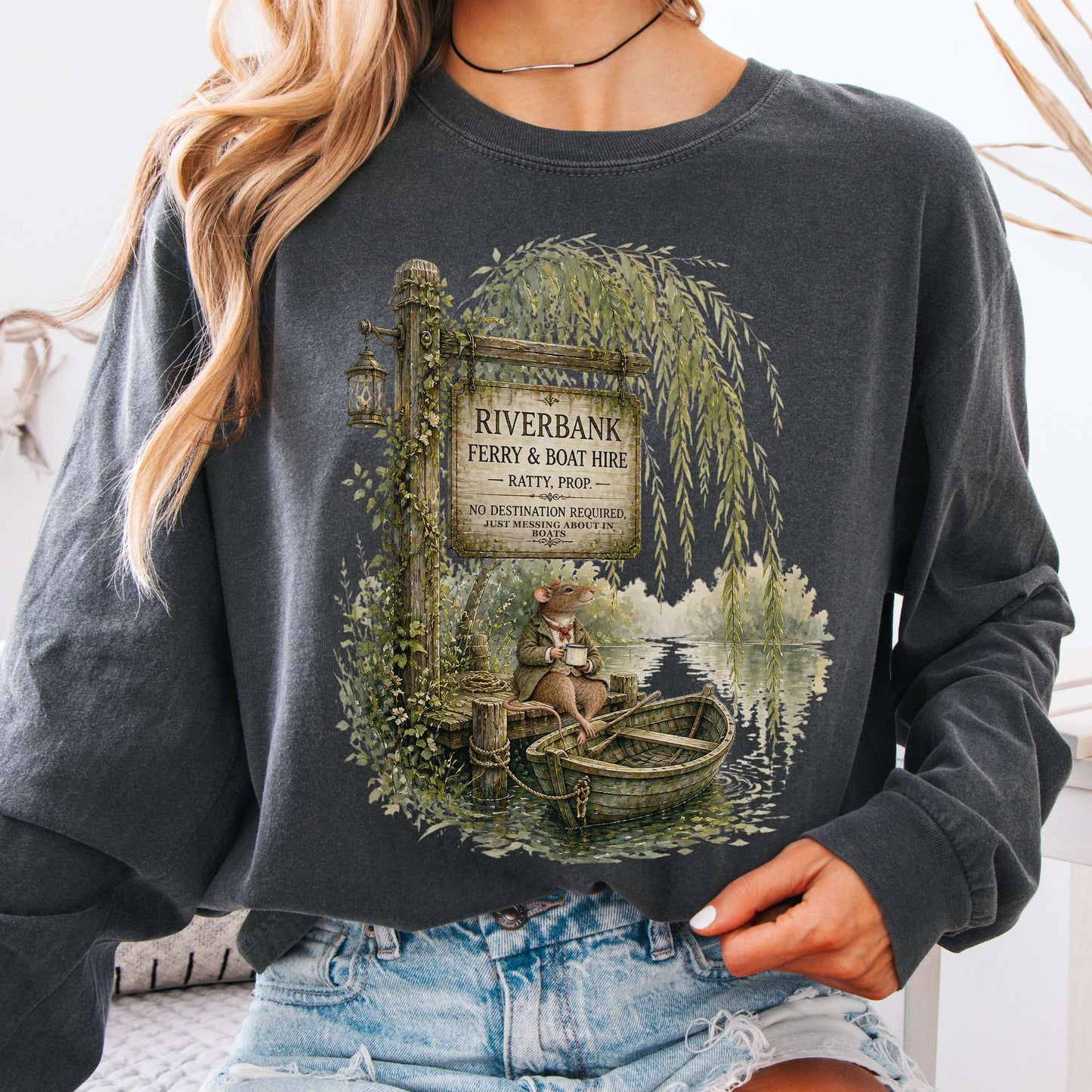 Riverbank Ferry and Boat Hire Wind in the Willows Long Sleeve