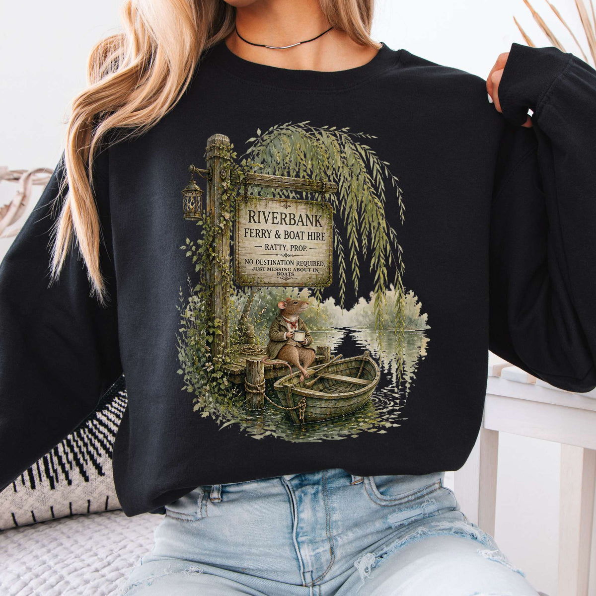 Riverbank Ferry and Boat Hire Wind in the Willows Sweatshirt
