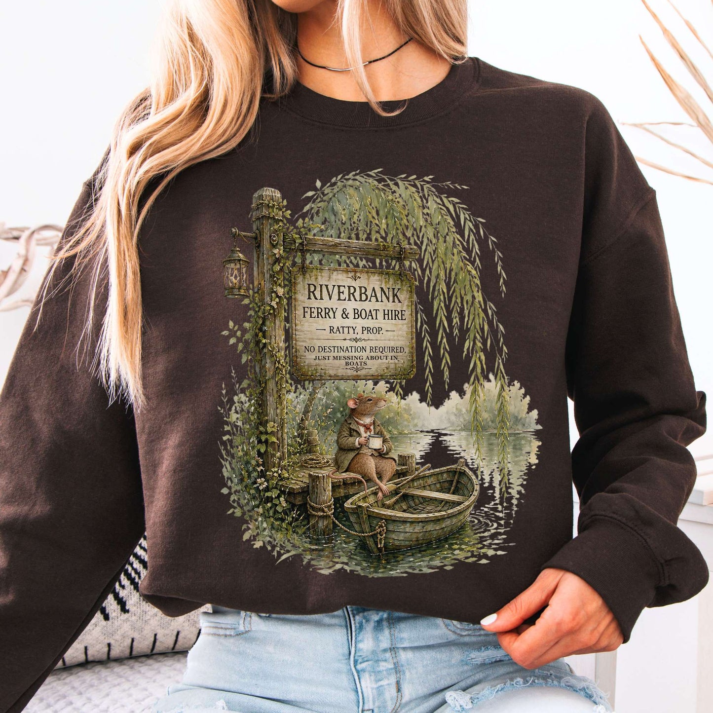 Riverbank Ferry and Boat Hire Wind in the Willows Sweatshirt