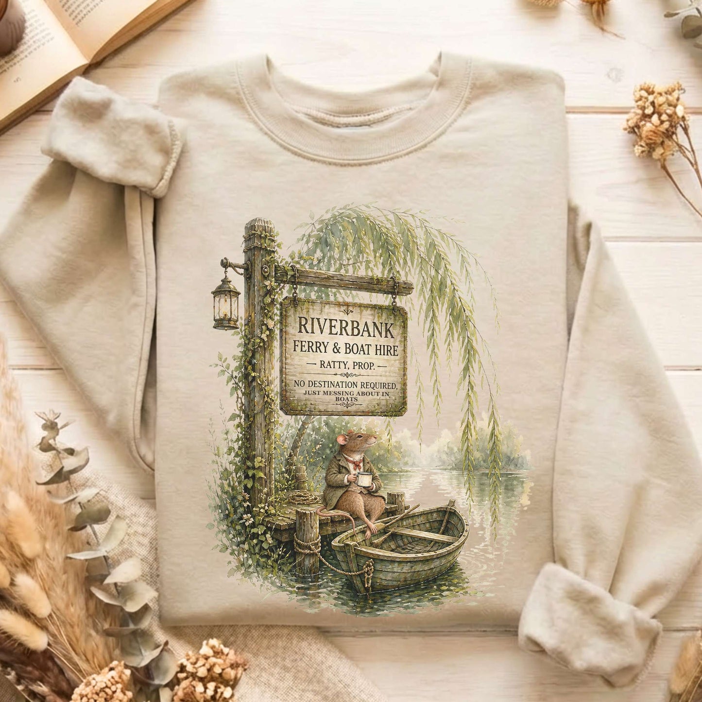 Riverbank Ferry and Boat Hire Wind in the Willows Sweatshirt