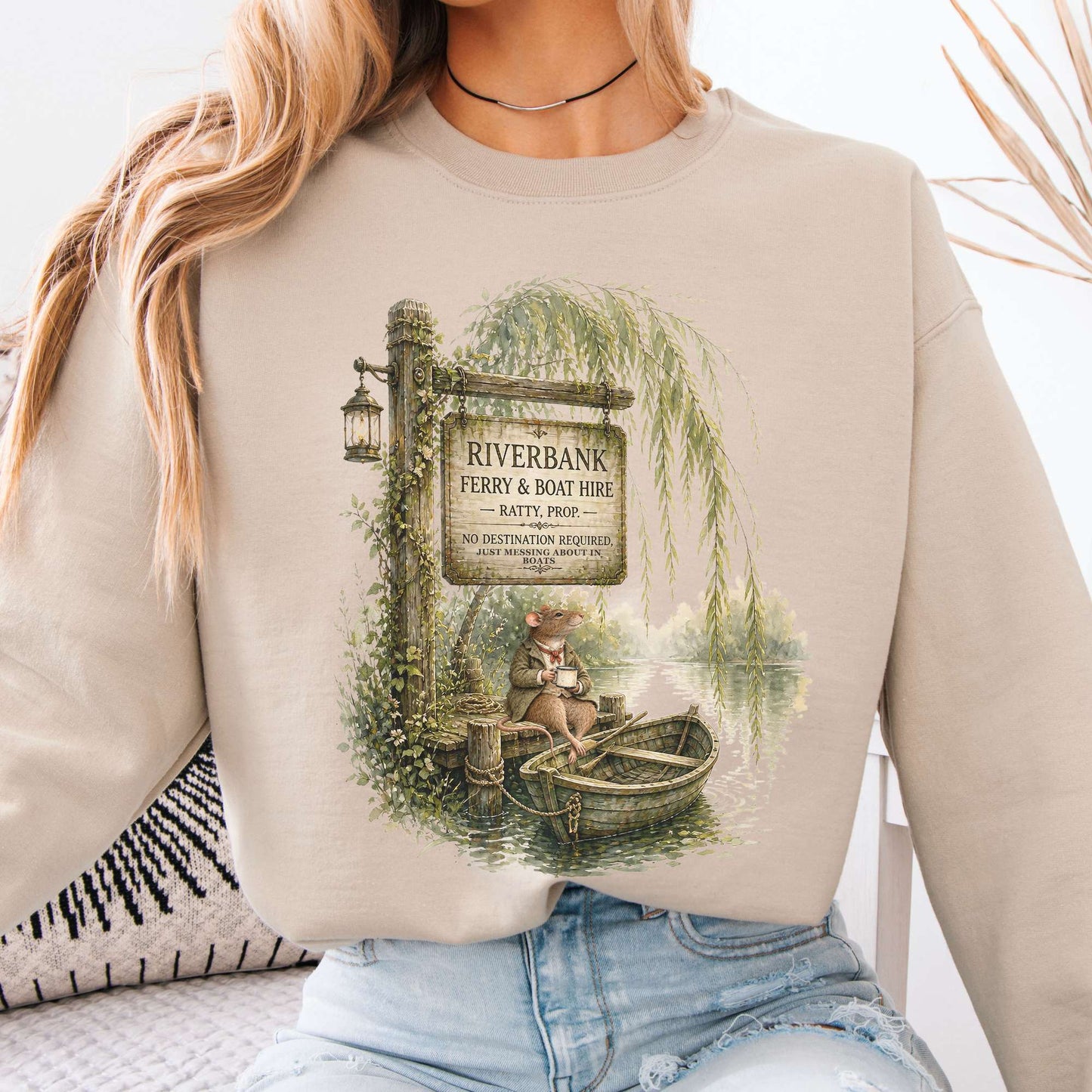 Riverbank Ferry and Boat Hire Wind in the Willows Sweatshirt