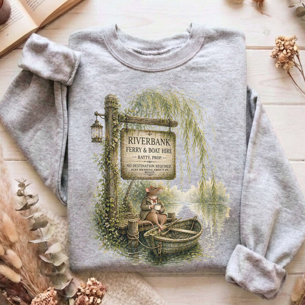 Riverbank Ferry and Boat Hire Wind in the Willows Sweatshirt