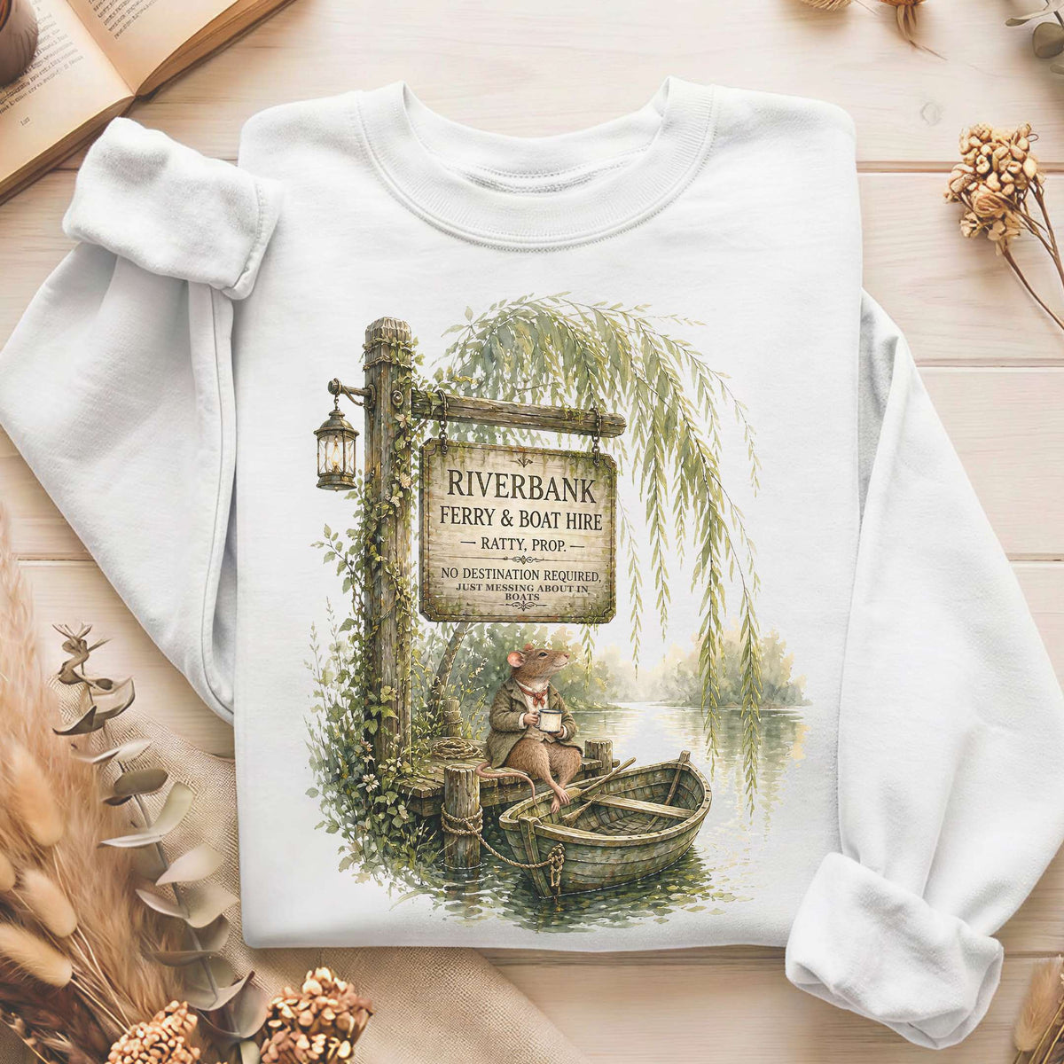 Riverbank Ferry and Boat Hire Wind in the Willows Sweatshirt