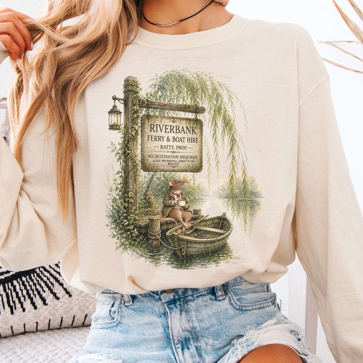 Riverbank Ferry and Boat Hire Wind in the Willows Long Sleeve
