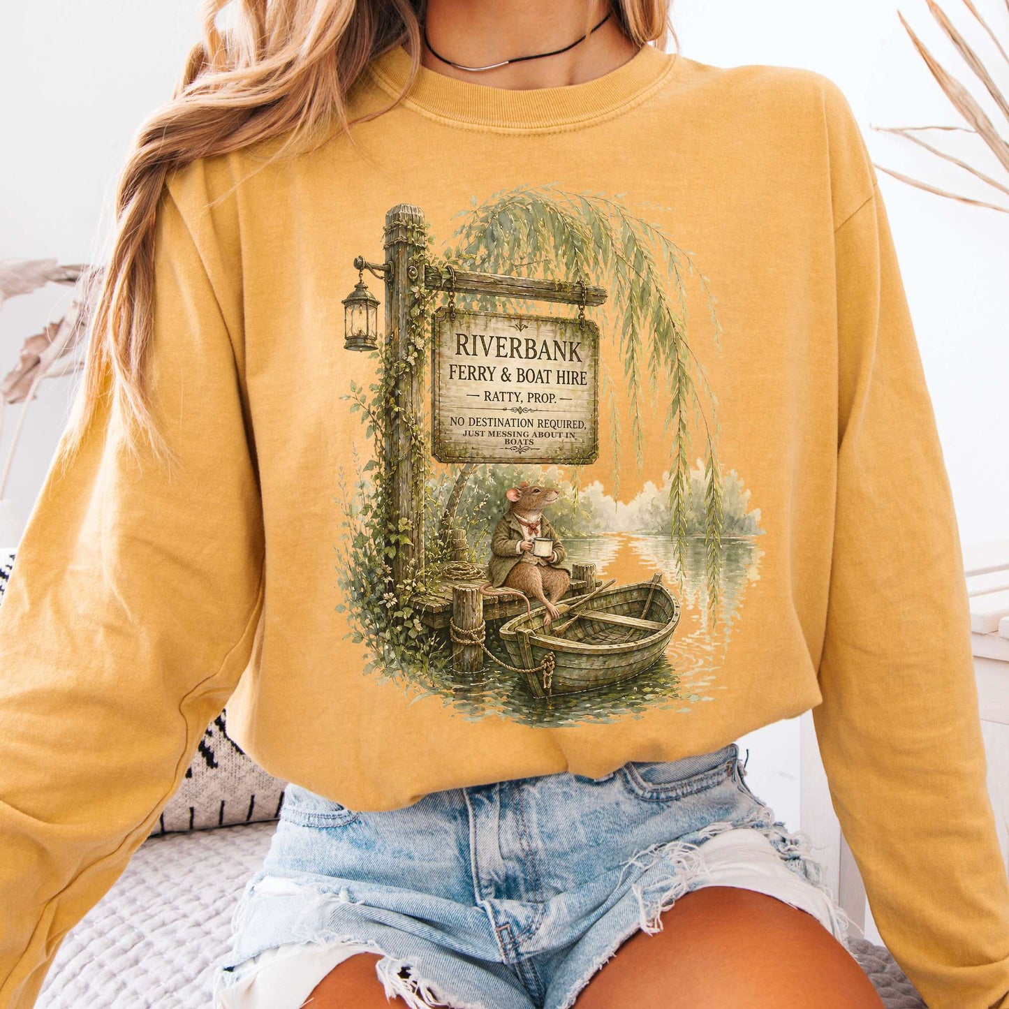 Riverbank Ferry and Boat Hire Wind in the Willows Long Sleeve