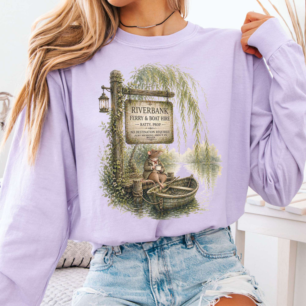 Riverbank Ferry and Boat Hire Wind in the Willows Long Sleeve