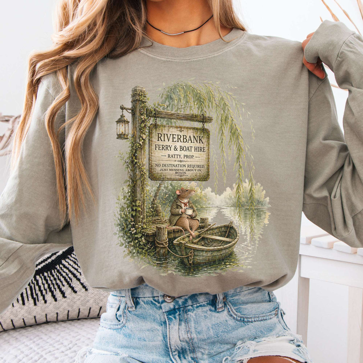 Riverbank Ferry and Boat Hire Wind in the Willows Long Sleeve