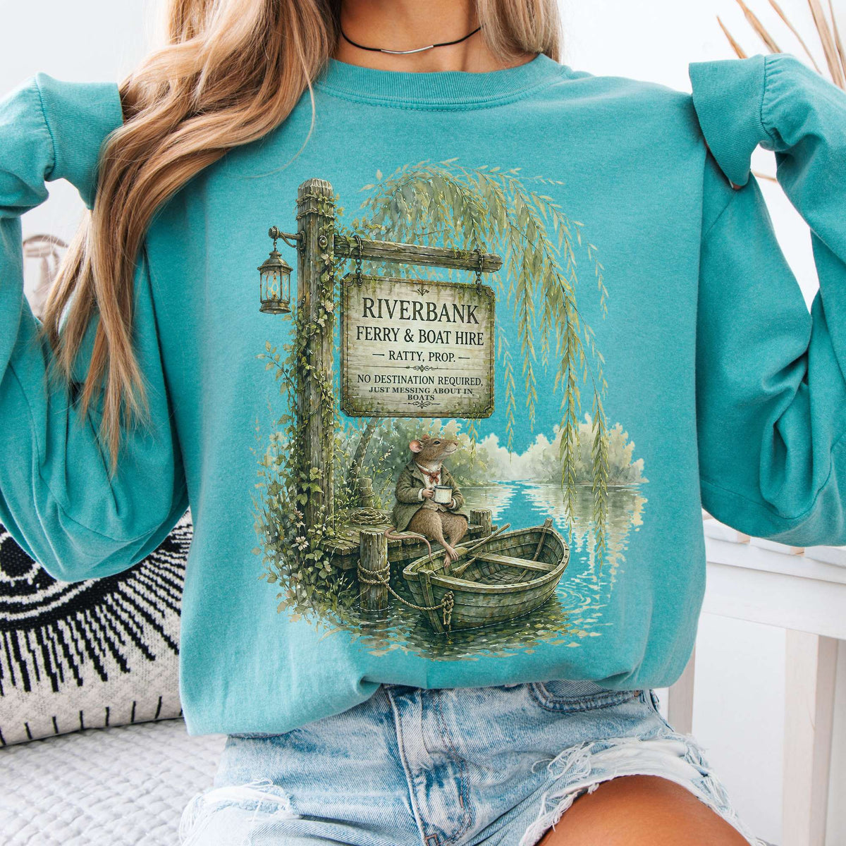 Riverbank Ferry and Boat Hire Wind in the Willows Long Sleeve