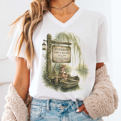 Riverbank Ferry and Boat Hire Wind in the Willows V-Neck
