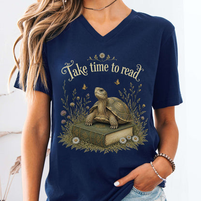Take Time to Read Literary V-Neck
