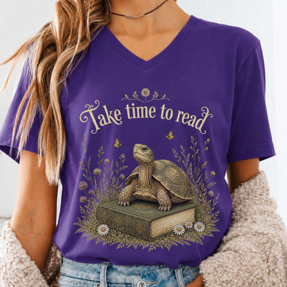 Take Time to Read Literary V-Neck