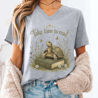 Take Time to Read Literary V-Neck