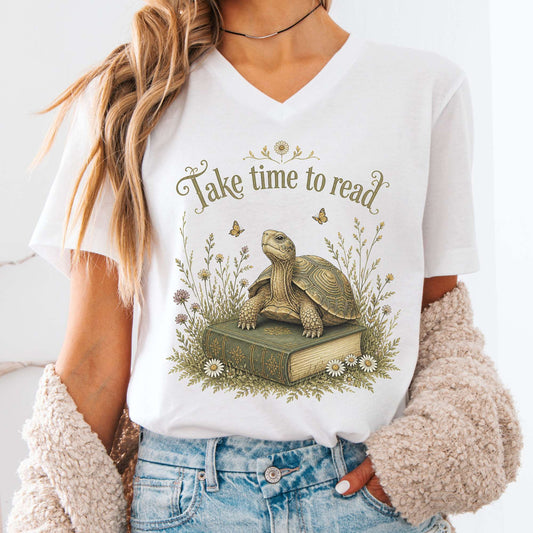 Take Time to Read Literary V-Neck
