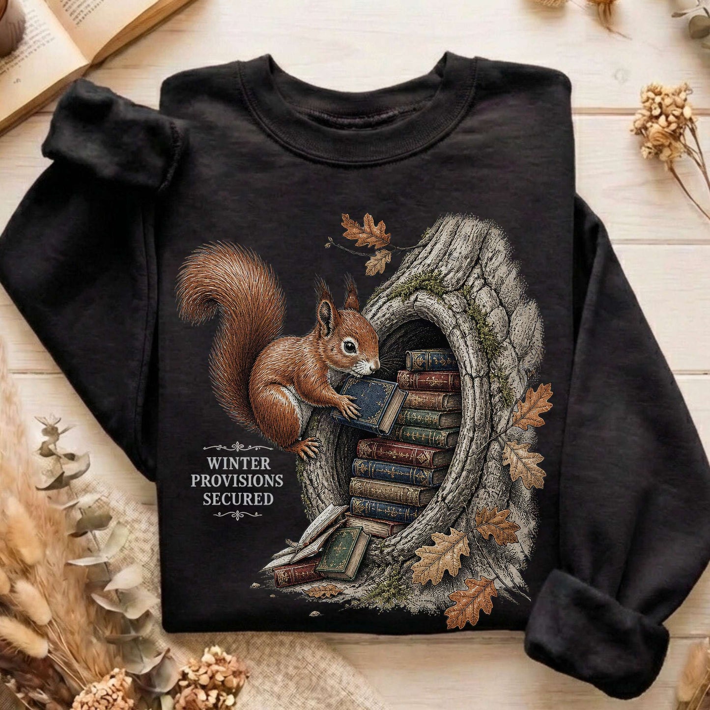 Winter Provisions Secured Squirrel Literary Sweatshirt
