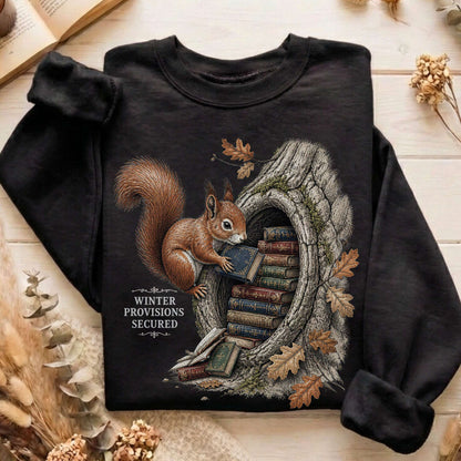 Winter Provisions Secured Squirrel Literary Sweatshirt