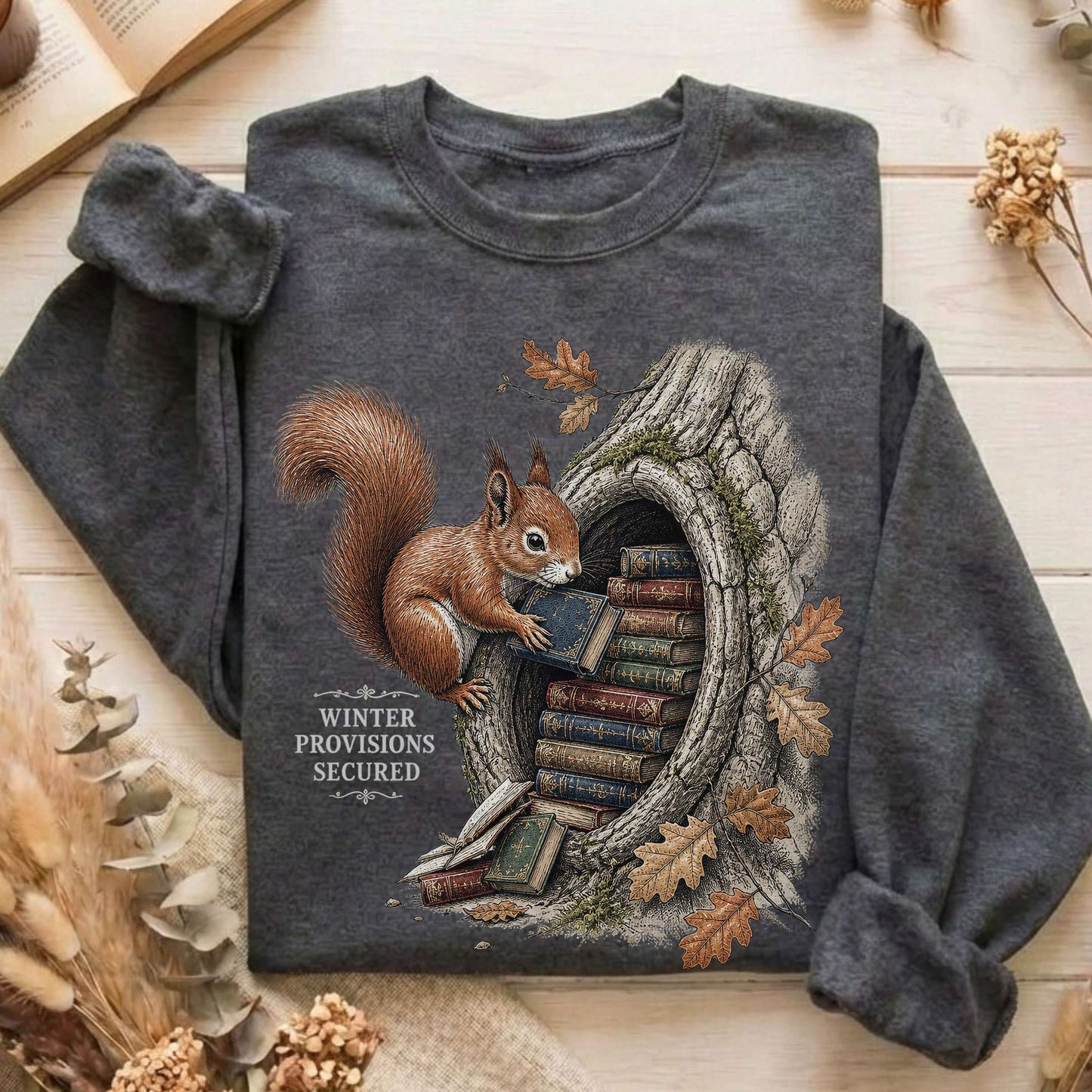 Winter Provisions Secured Squirrel Literary Sweatshirt