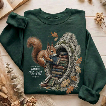 Winter Provisions Secured Squirrel Literary Sweatshirt