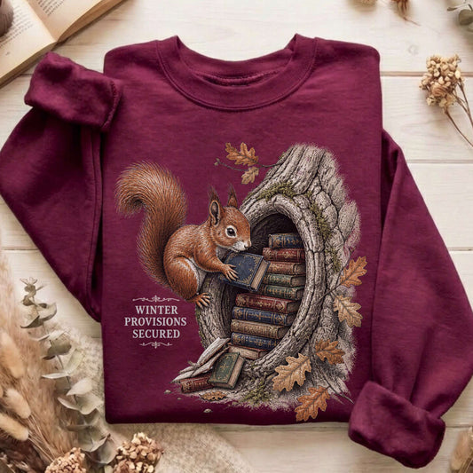 Winter Provisions Secured Squirrel Literary Sweatshirt