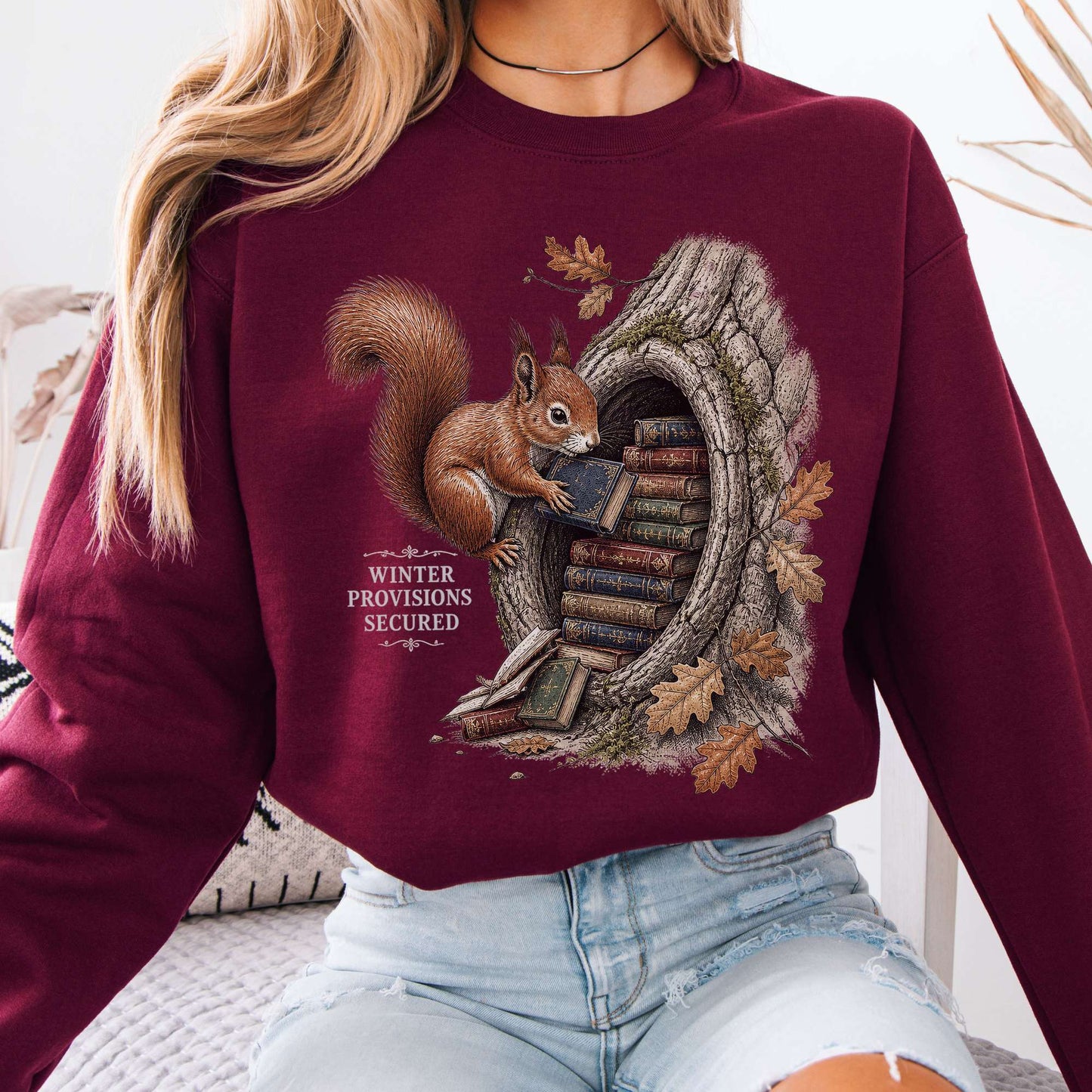 Winter Provisions Secured Squirrel Literary Sweatshirt