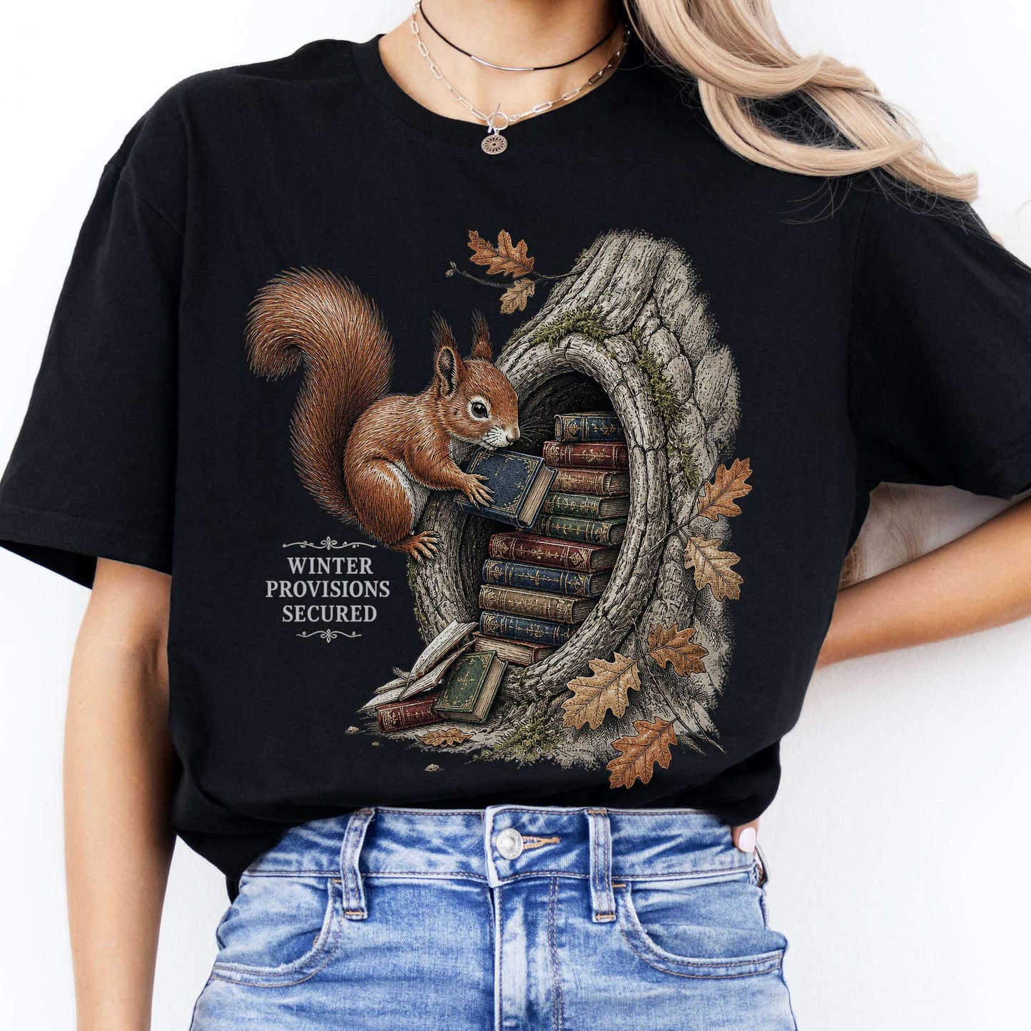 Winter Provisions Secured Squirrel Literary T-Shirt