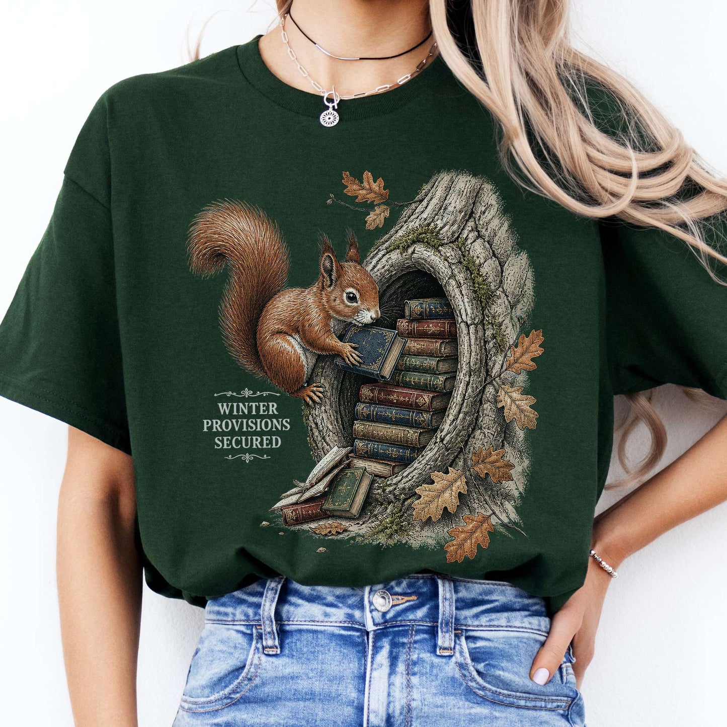 Winter Provisions Secured Squirrel Literary T-Shirt