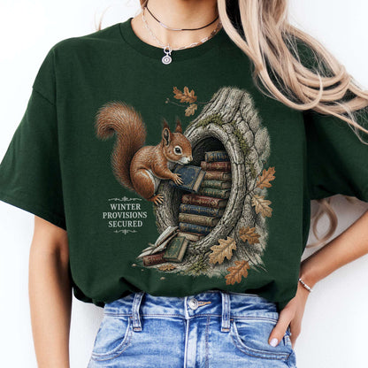Winter Provisions Secured Squirrel Literary T-Shirt