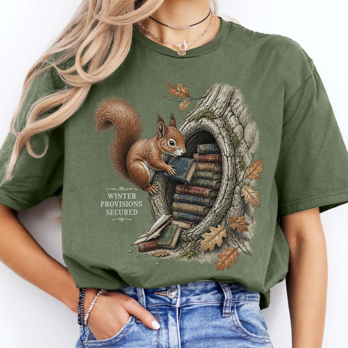 Winter Provisions Secured Squirrel Literary T-Shirt