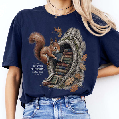 Winter Provisions Secured Squirrel Literary T-Shirt