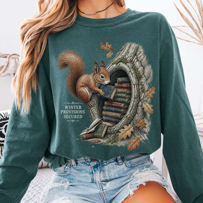 Winter Provisions Secured Squirrel Literary Long Sleeve