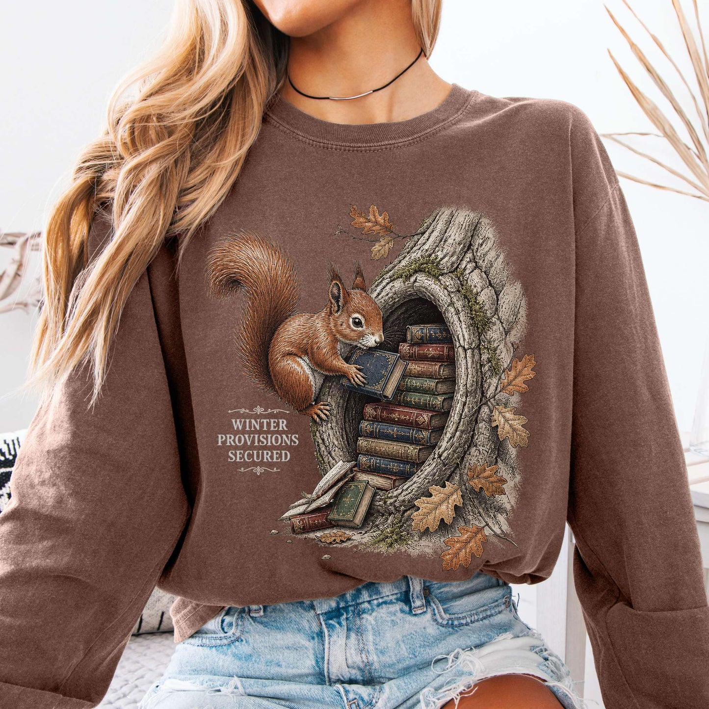 Winter Provisions Secured Squirrel Literary Long Sleeve