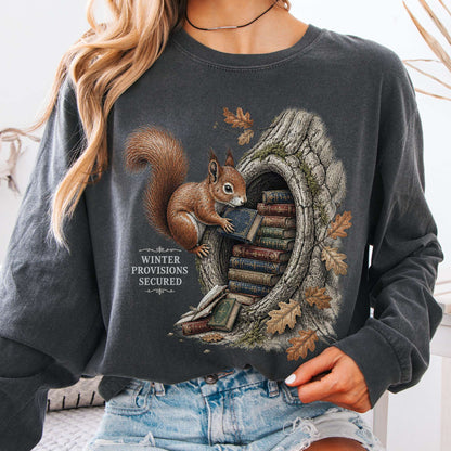 Winter Provisions Secured Squirrel Literary Long Sleeve