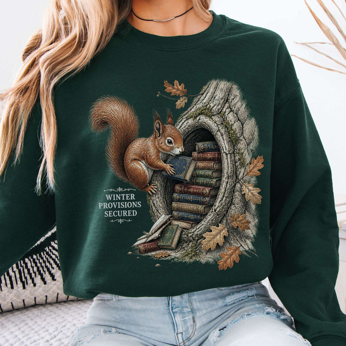 Winter Provisions Secured Squirrel Literary Sweatshirt