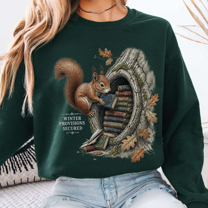 Winter Provisions Secured Squirrel Literary Sweatshirt