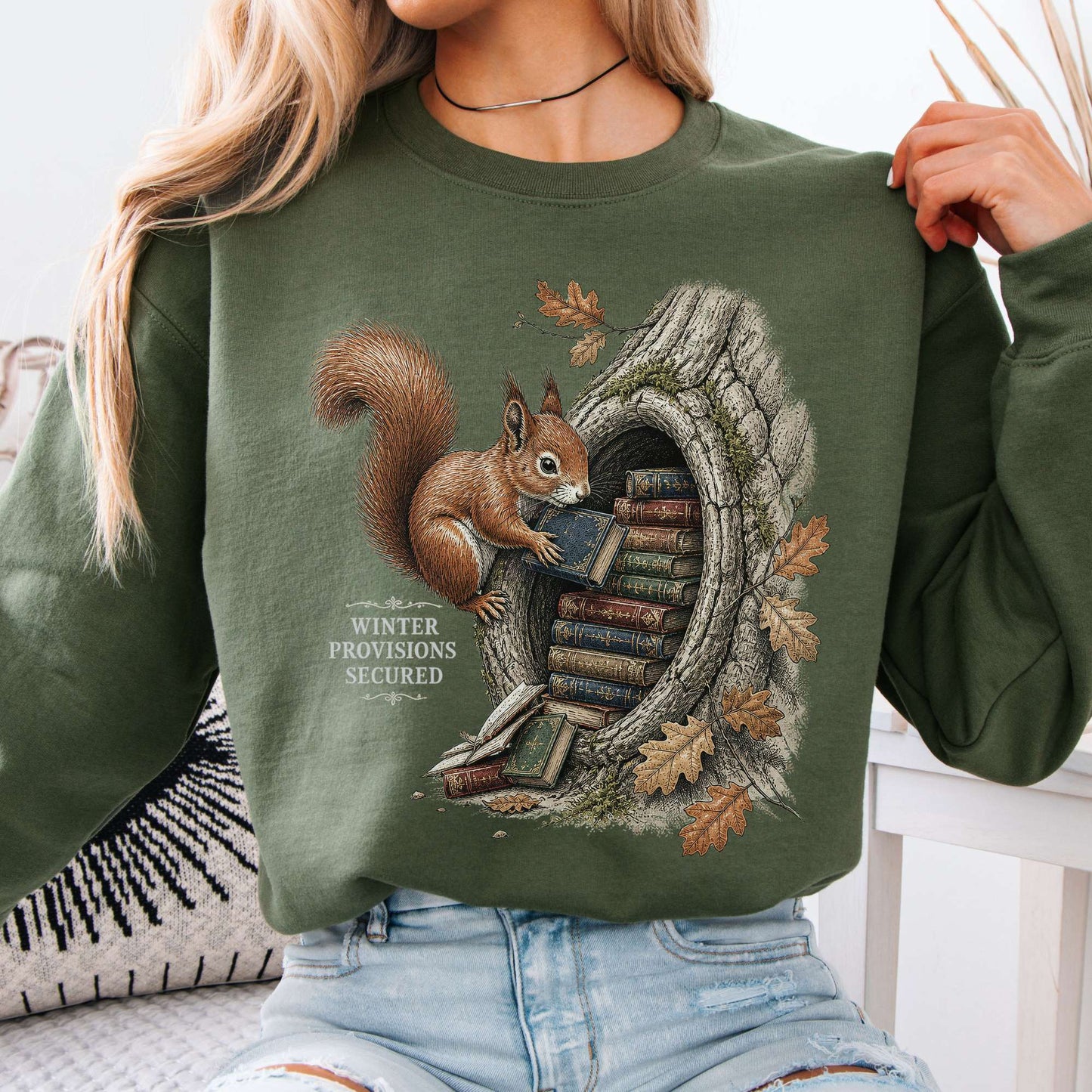 Winter Provisions Secured Squirrel Literary Sweatshirt