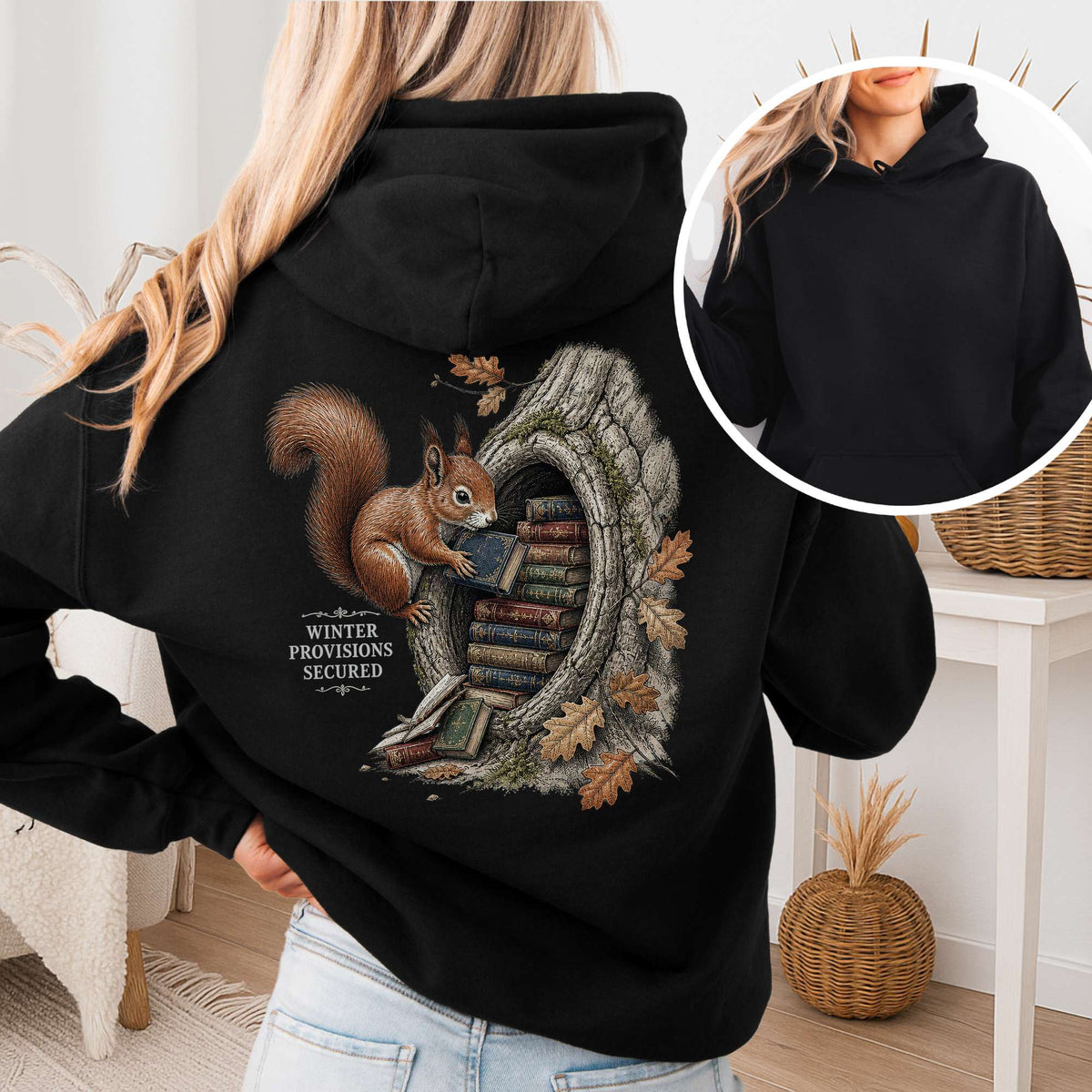 Winter Provisions Secured Squirrel Literary Hoodie