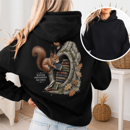 Winter Provisions Secured Squirrel Literary Hoodie