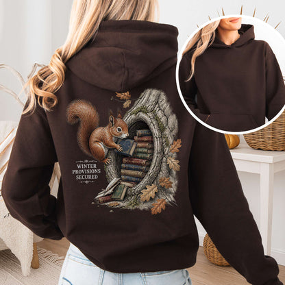 Winter Provisions Secured Squirrel Literary Hoodie