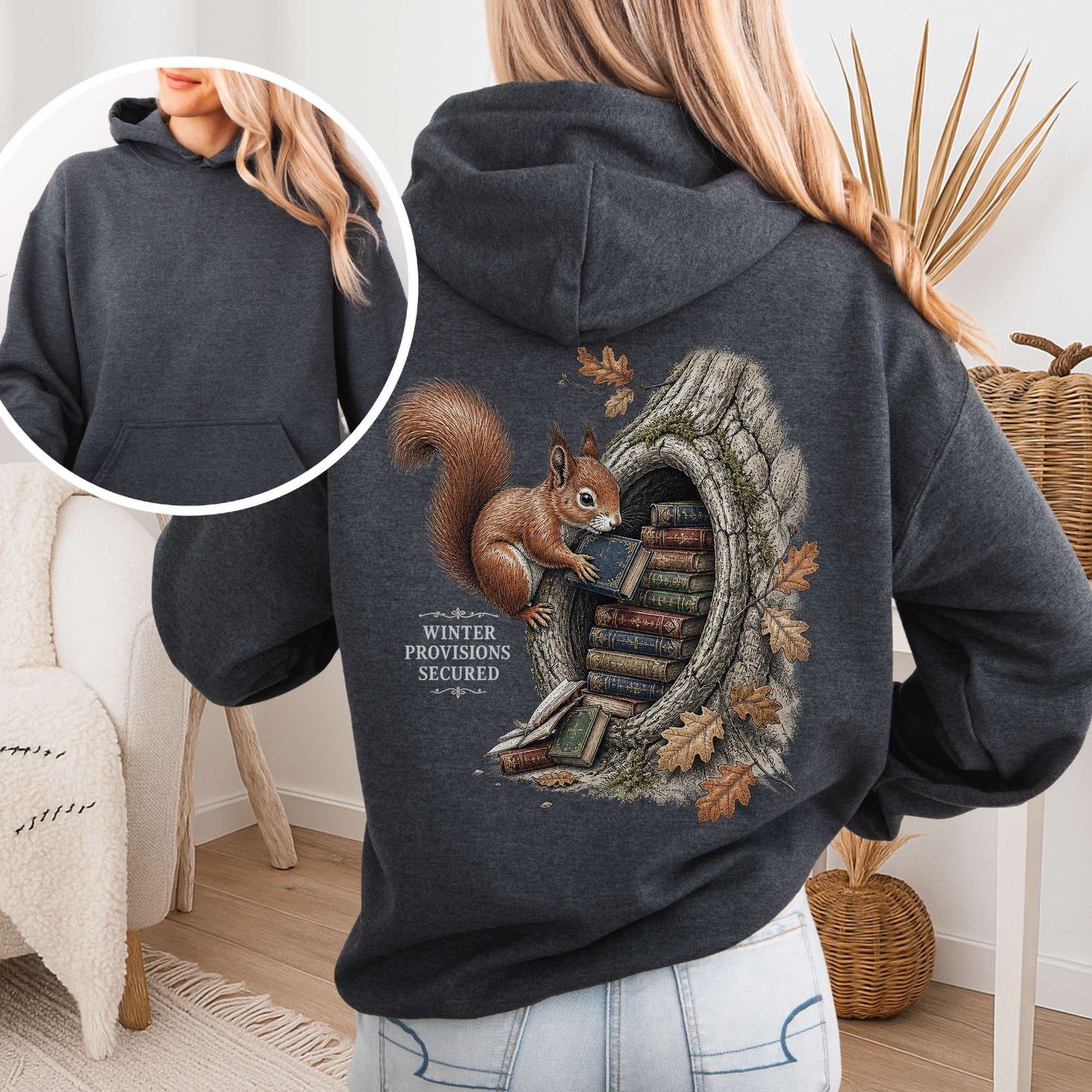 Winter Provisions Secured Squirrel Literary Hoodie