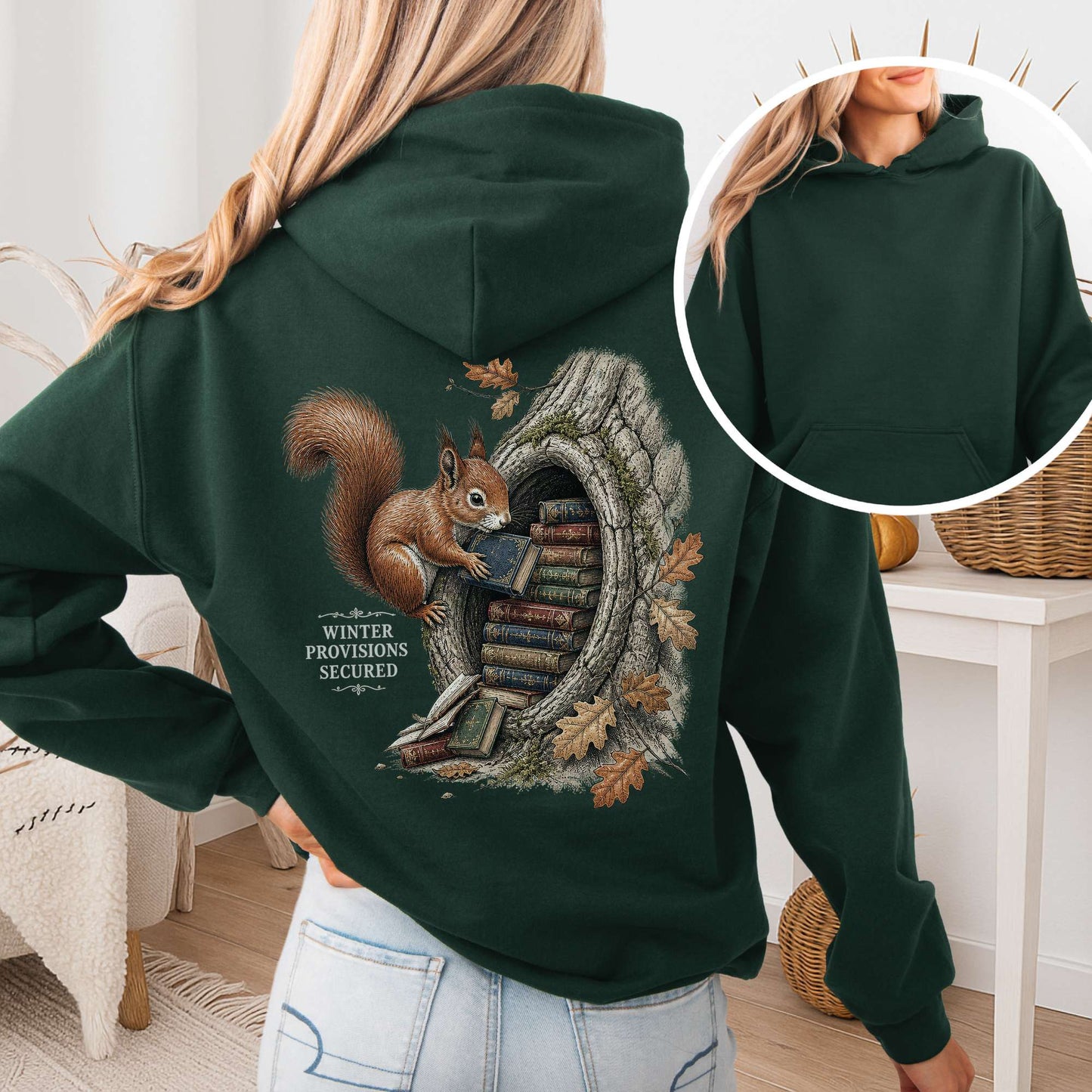 Winter Provisions Secured Squirrel Literary Hoodie