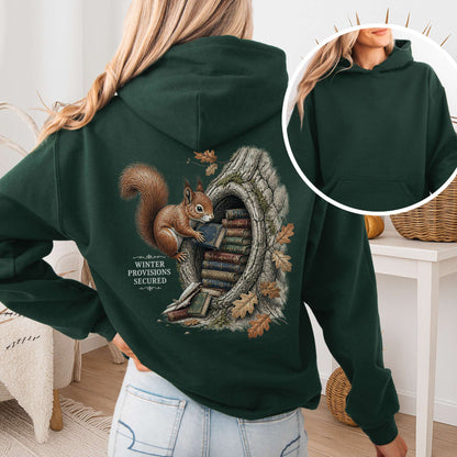 Winter Provisions Secured Squirrel Literary Hoodie