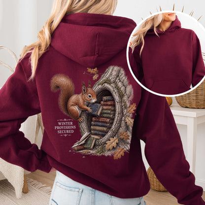 Winter Provisions Secured Squirrel Literary Hoodie