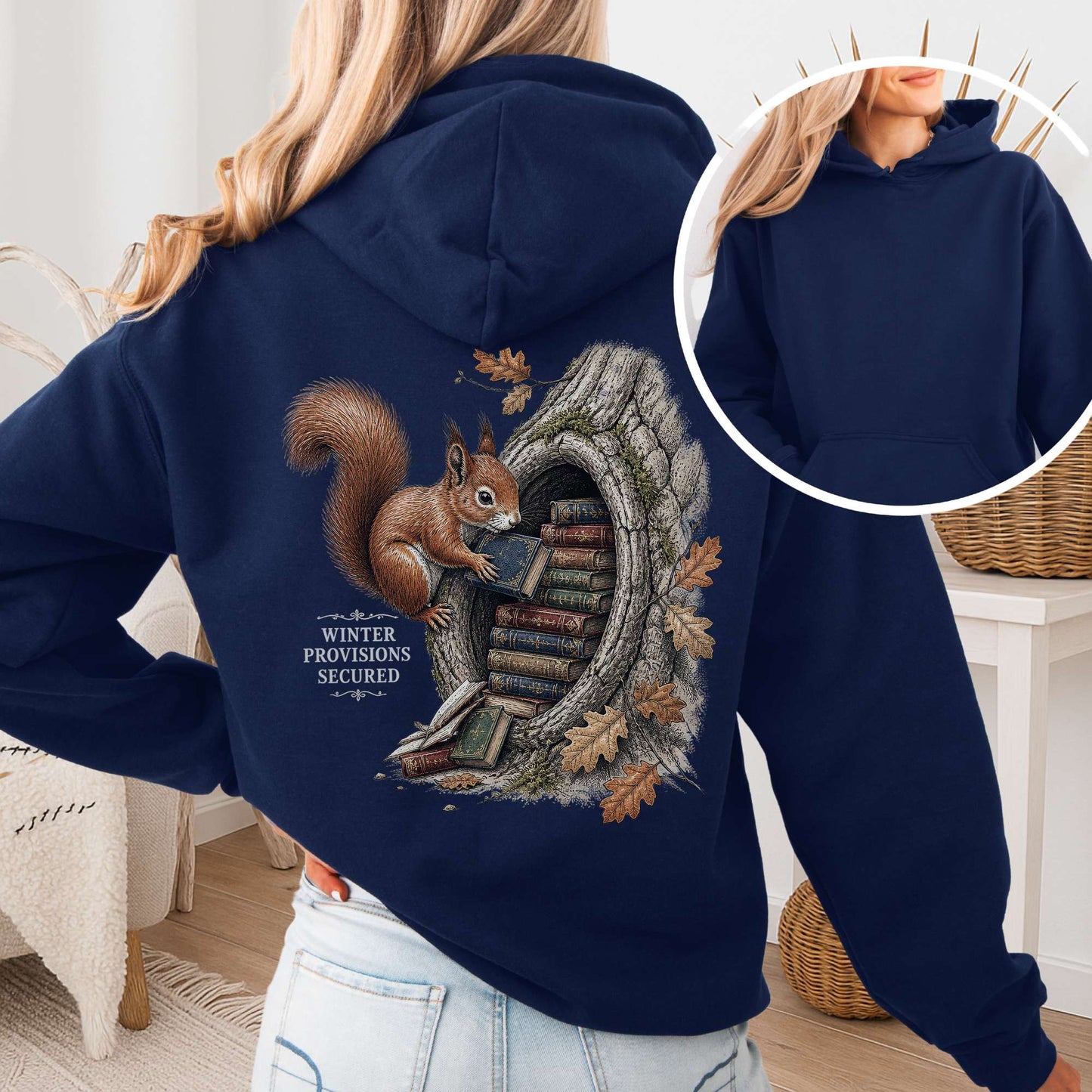 Winter Provisions Secured Squirrel Literary Hoodie