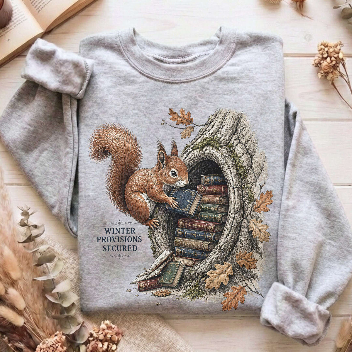 Winter Provisions Secured Squirrel Literary Sweatshirt