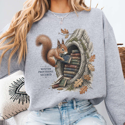Winter Provisions Secured Squirrel Literary Sweatshirt